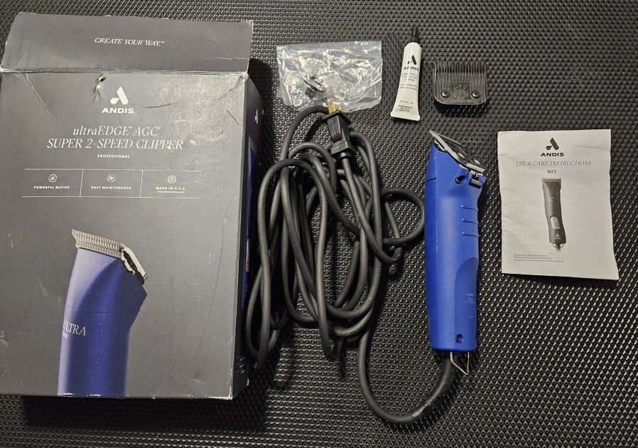 Andis professional 2-speed clippers, and extra Wahl 5F blade.