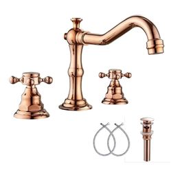 9000: New 8-16 inch Two Handles 3 Holes Widespread Bathroom Sink Faucet Copper Basin Mixer Tap Faucet Matching Metal Pop Up Drain with Overflow