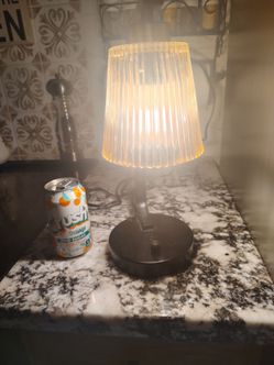 Small Table Lamp with Ribbed Shade set of2