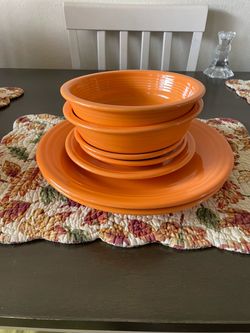 Fiesta Ware Tangerine Ceramic Dish Set