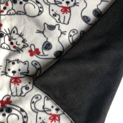 Kitty Baby Kitty Blanket Double Fleece Choose Red Or Black 18”x18”