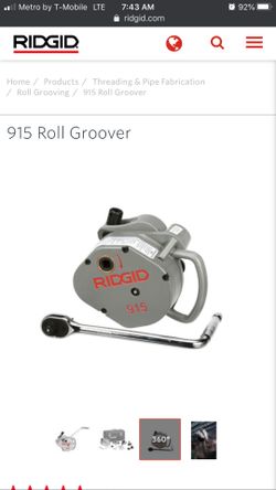 Ridgid 915 roll groover in air hand groover