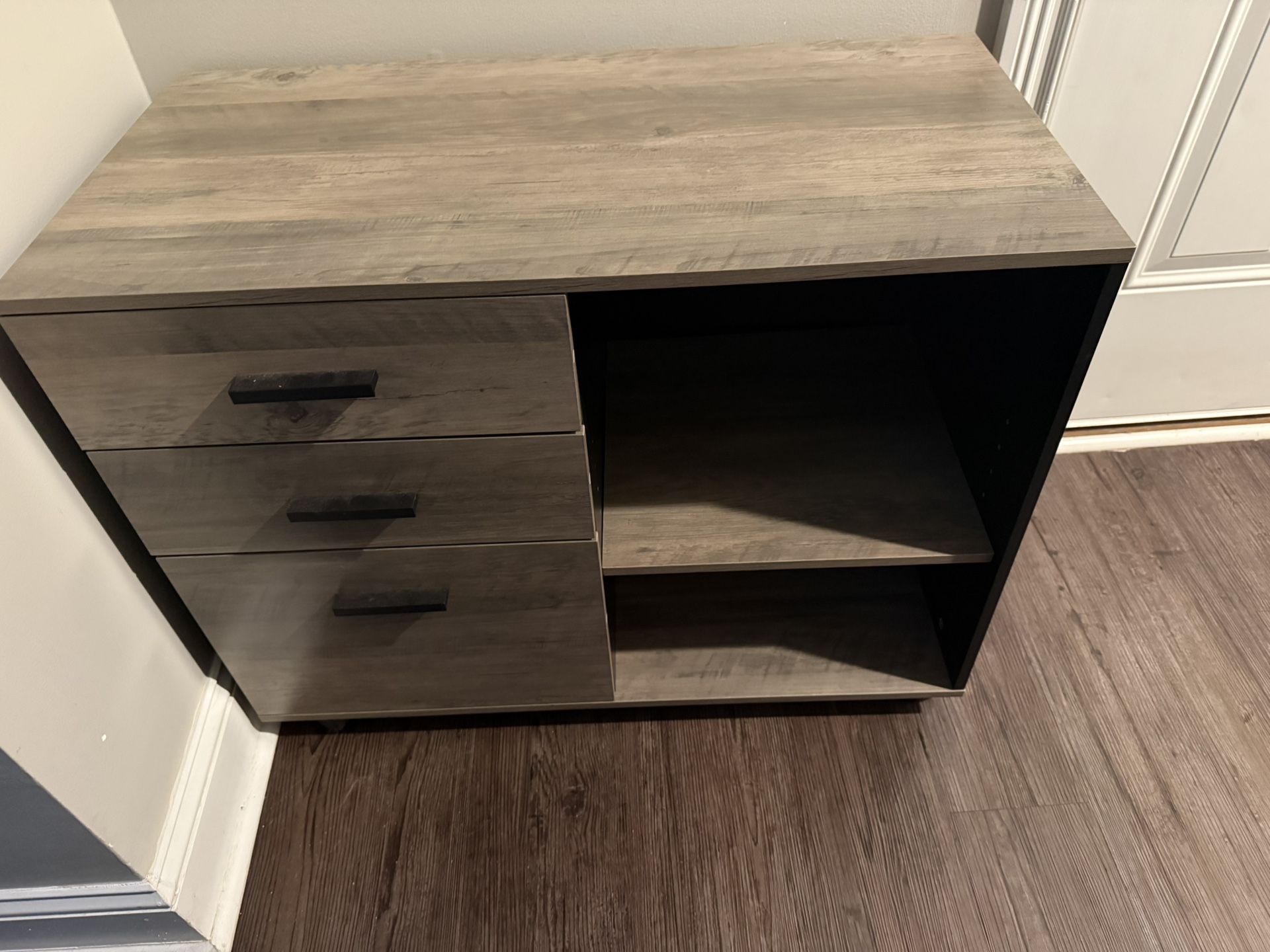 3 Drawer Mobile Filing Cabinet/Printer Stand with Open Shelves