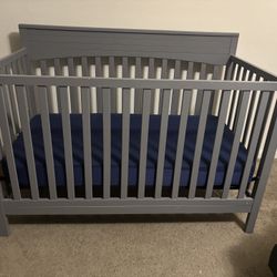 Gray Crib And Changing Table 