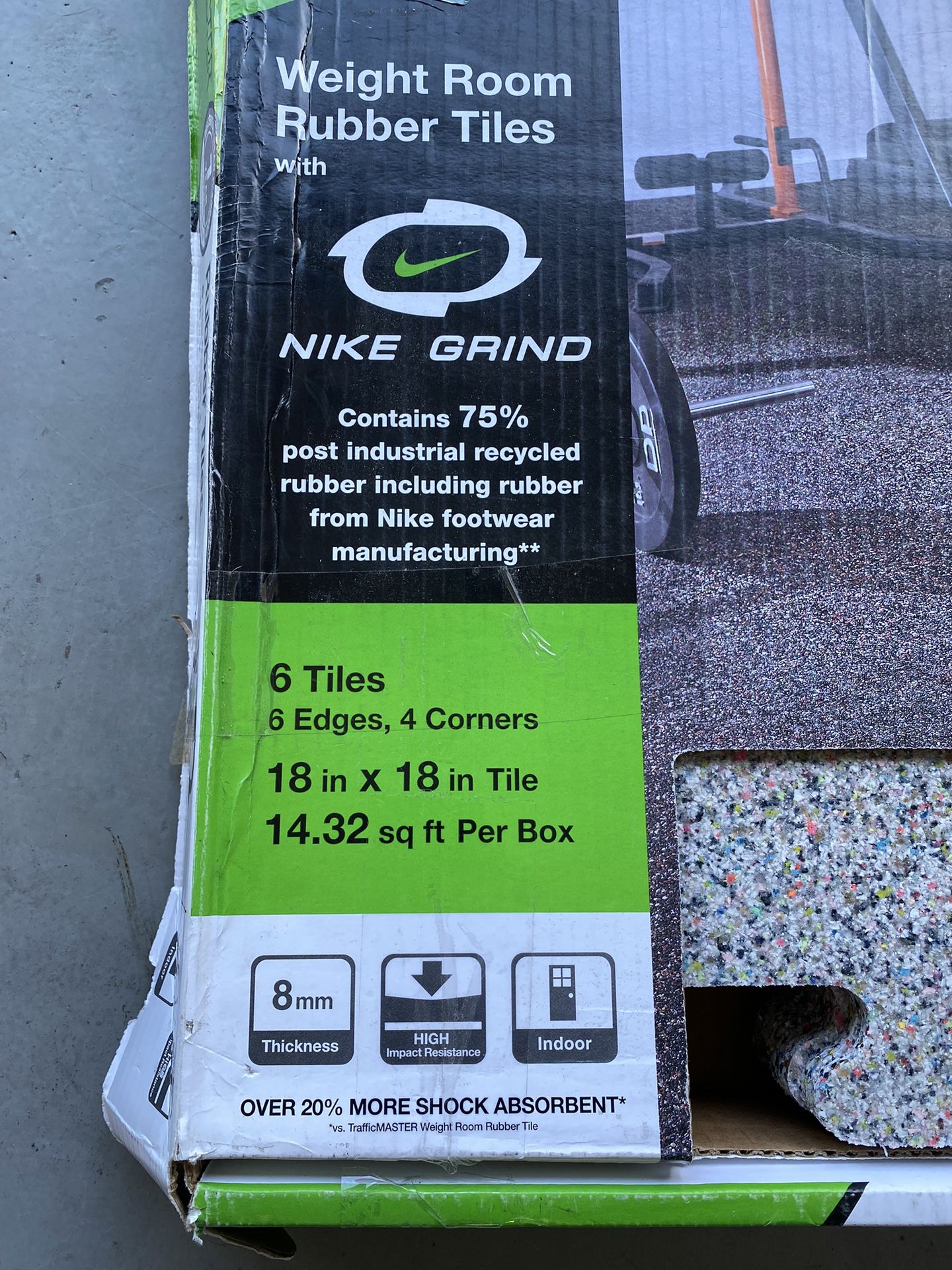 14.32 Sq Ft Rubber Gym Flooring Tiles By TrafficMaster for Sale in