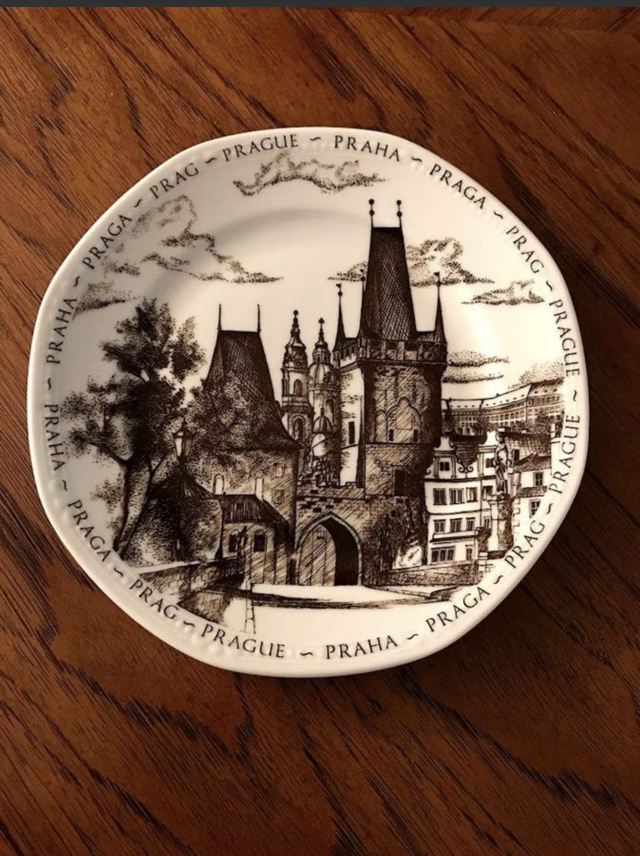 Vintage Prague Collector’s Plate from Czechoslovakia