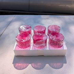 Pink Cylinder Clear Glasses 3". 