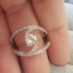 Sterling Silver Size 8 With Zirconia Stone,Will Come In Box, New No Tag