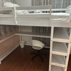 Bed with desk