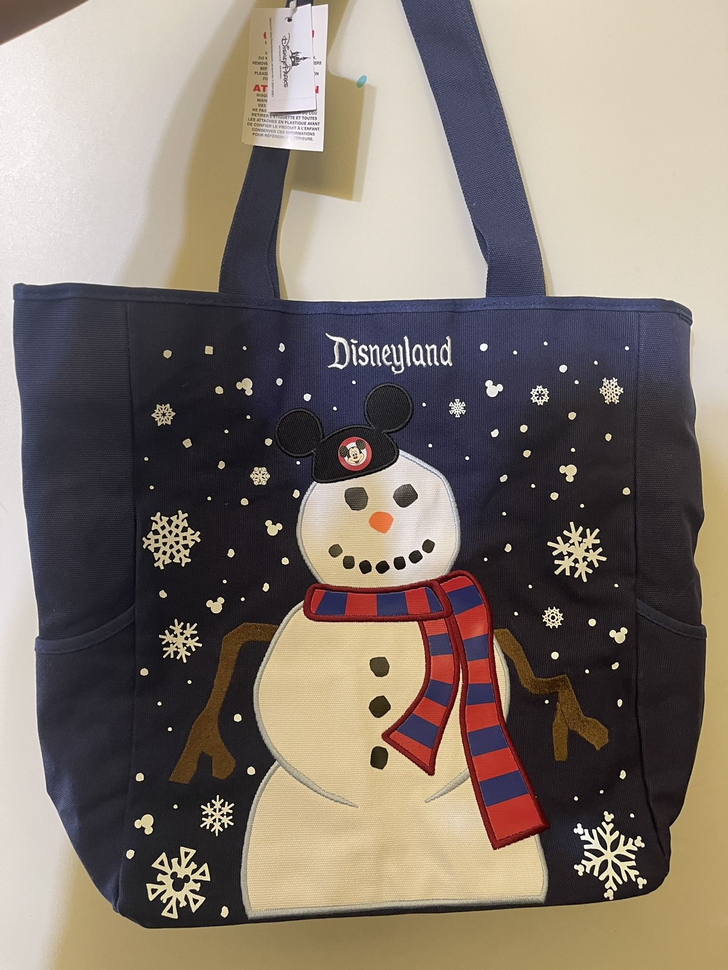 Disneyland Park Large Canvas Snowman Tote Bag With Tag Brand New