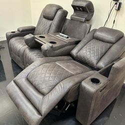 Power Reclining Sofa and Loveseat Finance and Delivery Available Hyllamont 