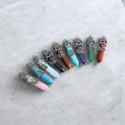 Wire Wrapped Pointed Crystal Necklaces