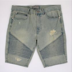 Bullhead Denim Co. Men’s Skinny Jean Shorts – Size 32 – Light Blue