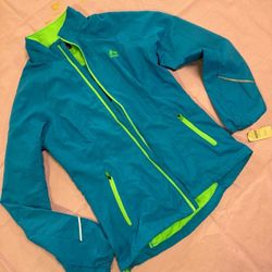 New Small Blue Windbreaker Rain Jacket Coat 