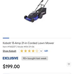 Kobalt Corded Lawn Mower