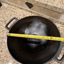 14 in. Cast Iron Wok with Handles