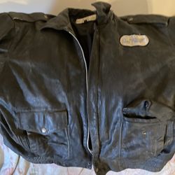 Men’s Leather Bomber Jacket