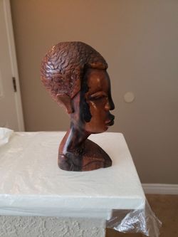 African Antique Bust Sculptures Male 