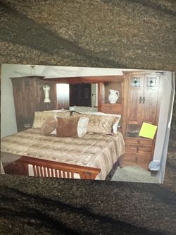 King Mission Style Oak Bed Set