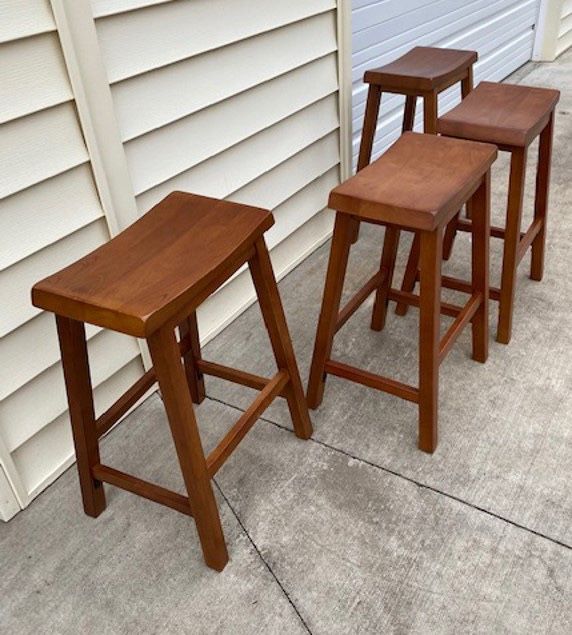 New, Set of 4, 24 Trenton Counter Height Barstools, Walnut – Threshold