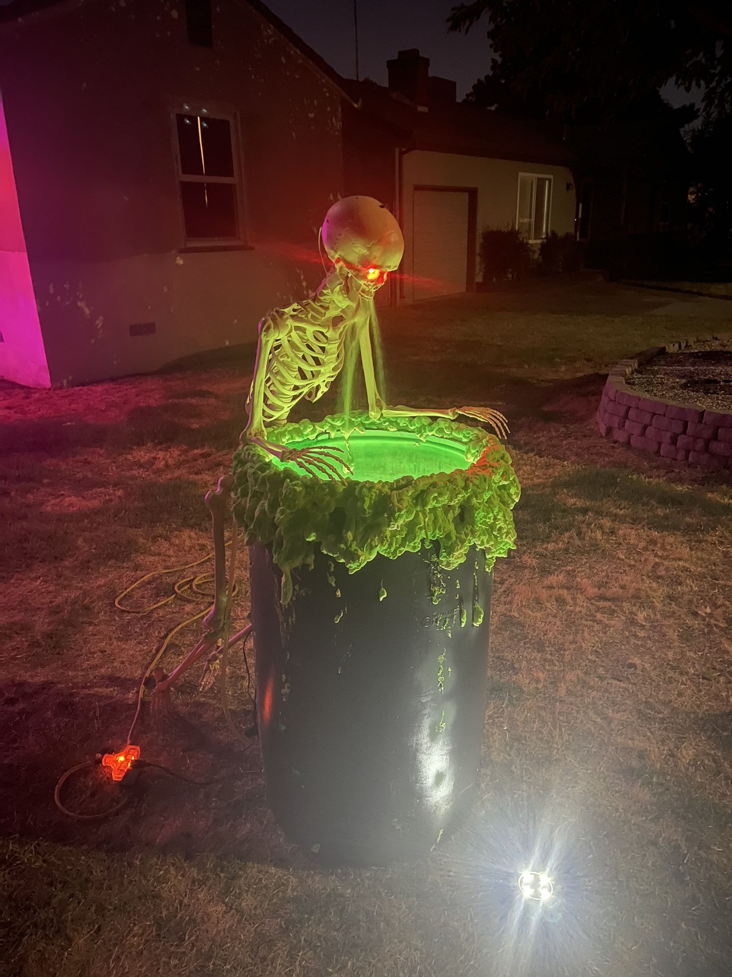 Puking Skeleton Halloween Fountain