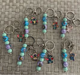 Stitch keychains with Various Enamel Charm Designs