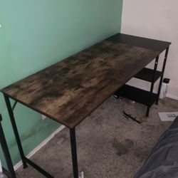 60 Long By 24 Wide Wood Desk With Side Storage