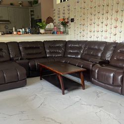 Brown Leather Couch