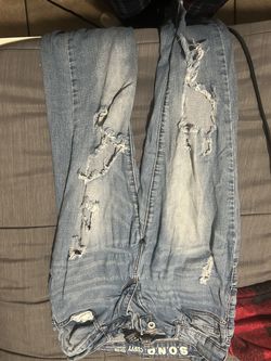 Ripped jeans.