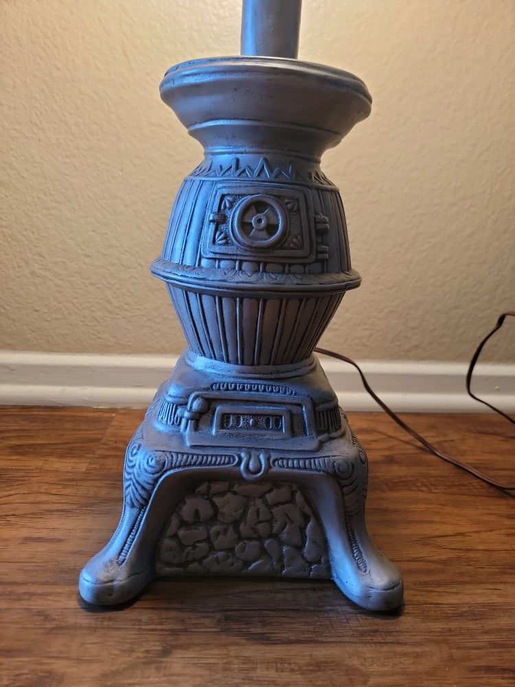 Vintage Ceramic Pot Belly Stove Lamp