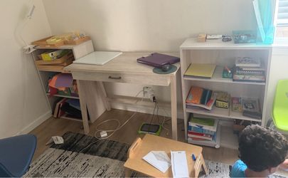 Desk and shelves