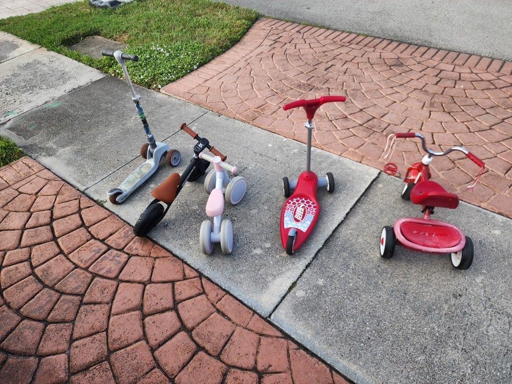 Kid Scooters and bikes
