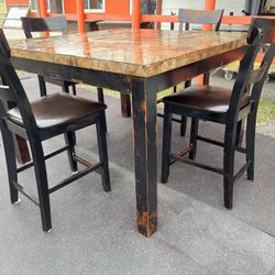 Heavy Granite Top counter height, Dining Table with chairs