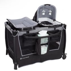 (Only $70 | Save $65!) [Pickup in Upland] Baby Trend Simply Smart Nursery Center Playard with Bassinet and Travel Bag - L68 Whisper Grey