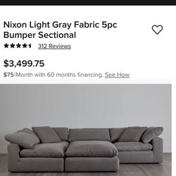 Nixon Light Grey 5pc Sectional