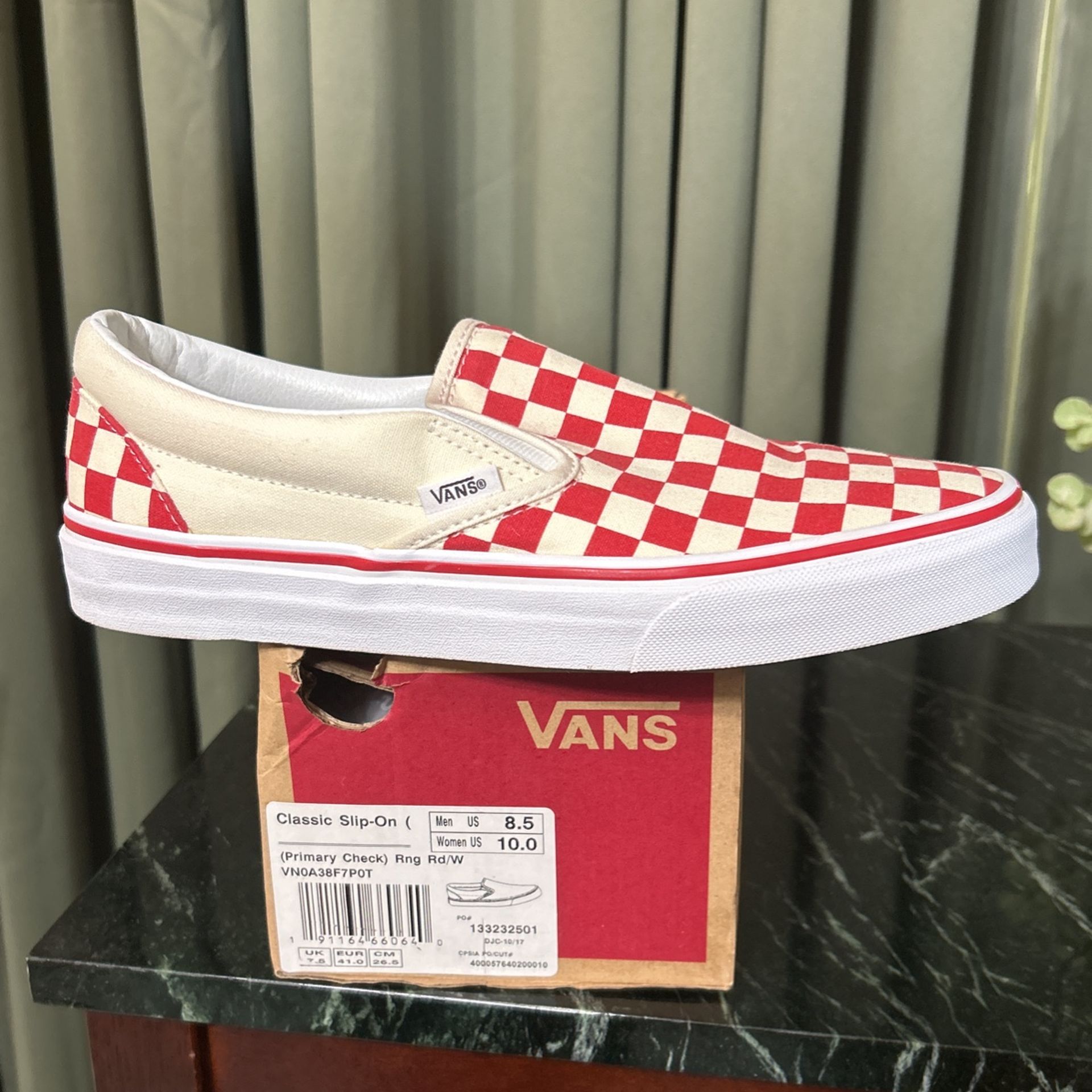 Vans Red With White Unisex