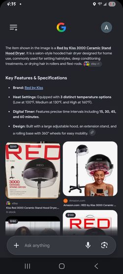 Kiss Red 3000 Ceramic Stand Hood Dryer