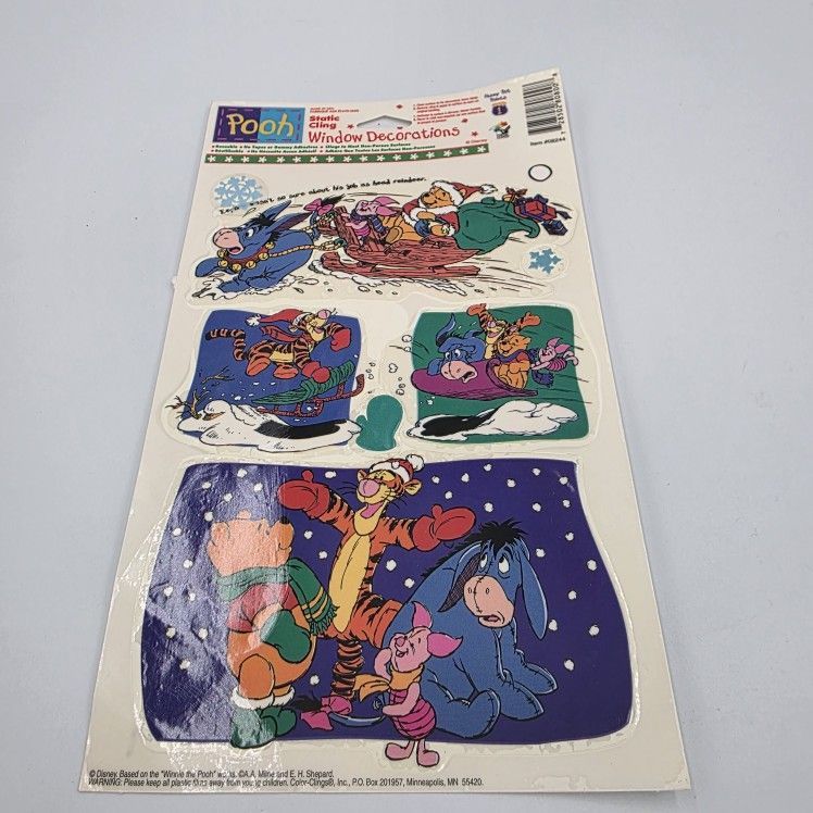 VTG 90's Winnie the Pooh Window Decorations Static Cling Disney 08244-1