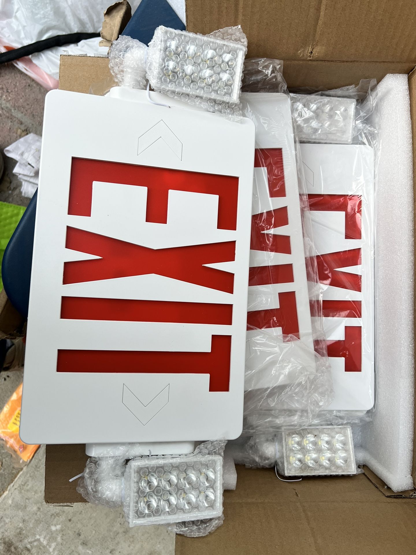 New LED Emergency Exit Signs with Lights – Set of 2