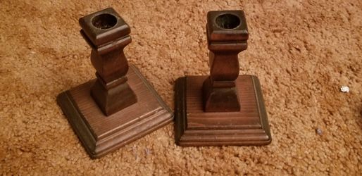 Wooden candle holders