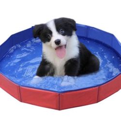 39.5x12” Bath Pool for Small Medium Large Dogs and Kids, Dog Pet Pool Pet Outdoor Indoor Puppy Water Pond Pool Foldable Kiddie Pool Wash Tub