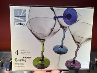 Libbey Colours Courbé 4-Piece Martini Glass Set – New in Box
