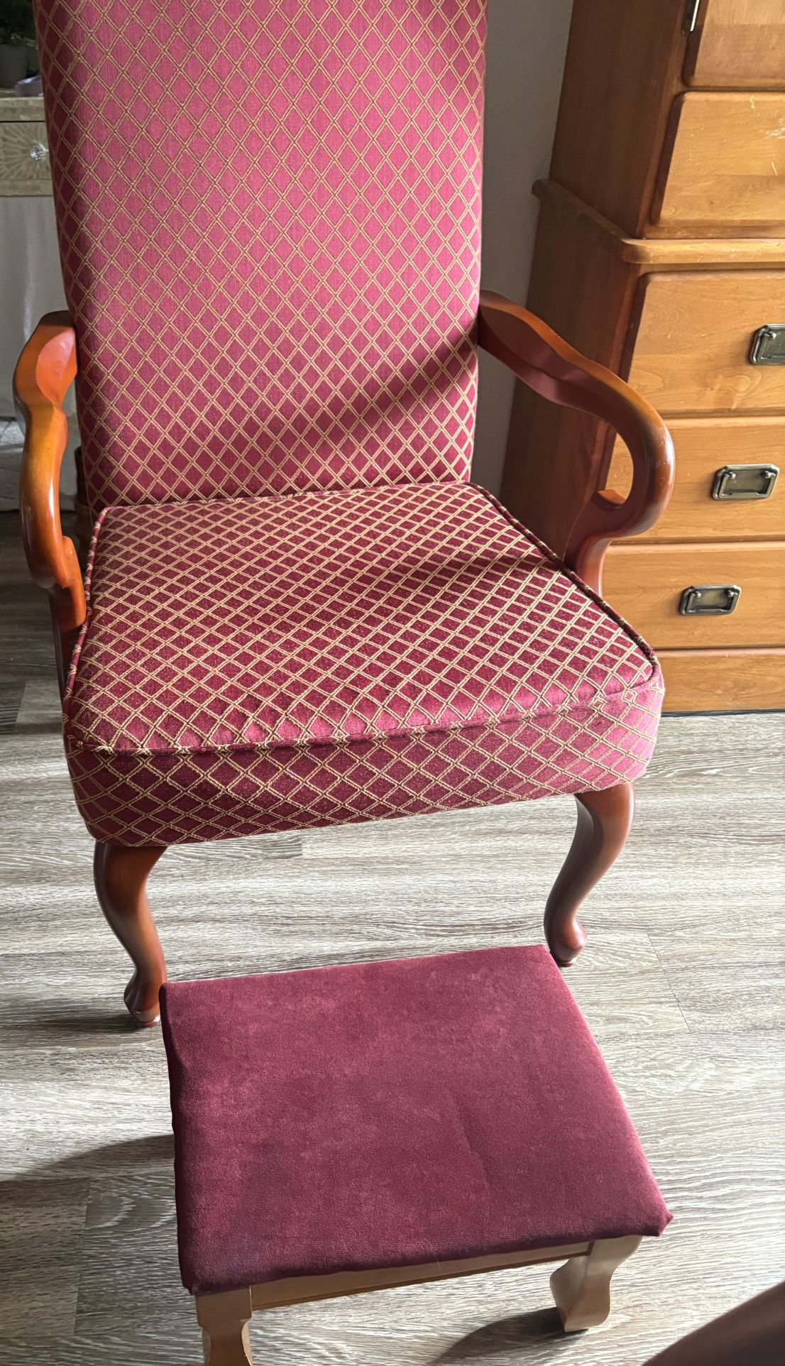 Attractive Accent Chair and Footstool 