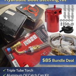 Automotive & Marine Tool Bundle – Triple Tube Torch, Oil Catch Can, Hydraulic Boat Steering Kit