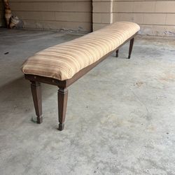 One Long Solid Wood Upholstered Bench