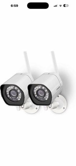 Zmodo ZP-IBH15-S 720p HD Outdoor Wired Security Camera featuring a white finish and a built-in cable.