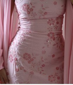 Pink dress with pink cover up