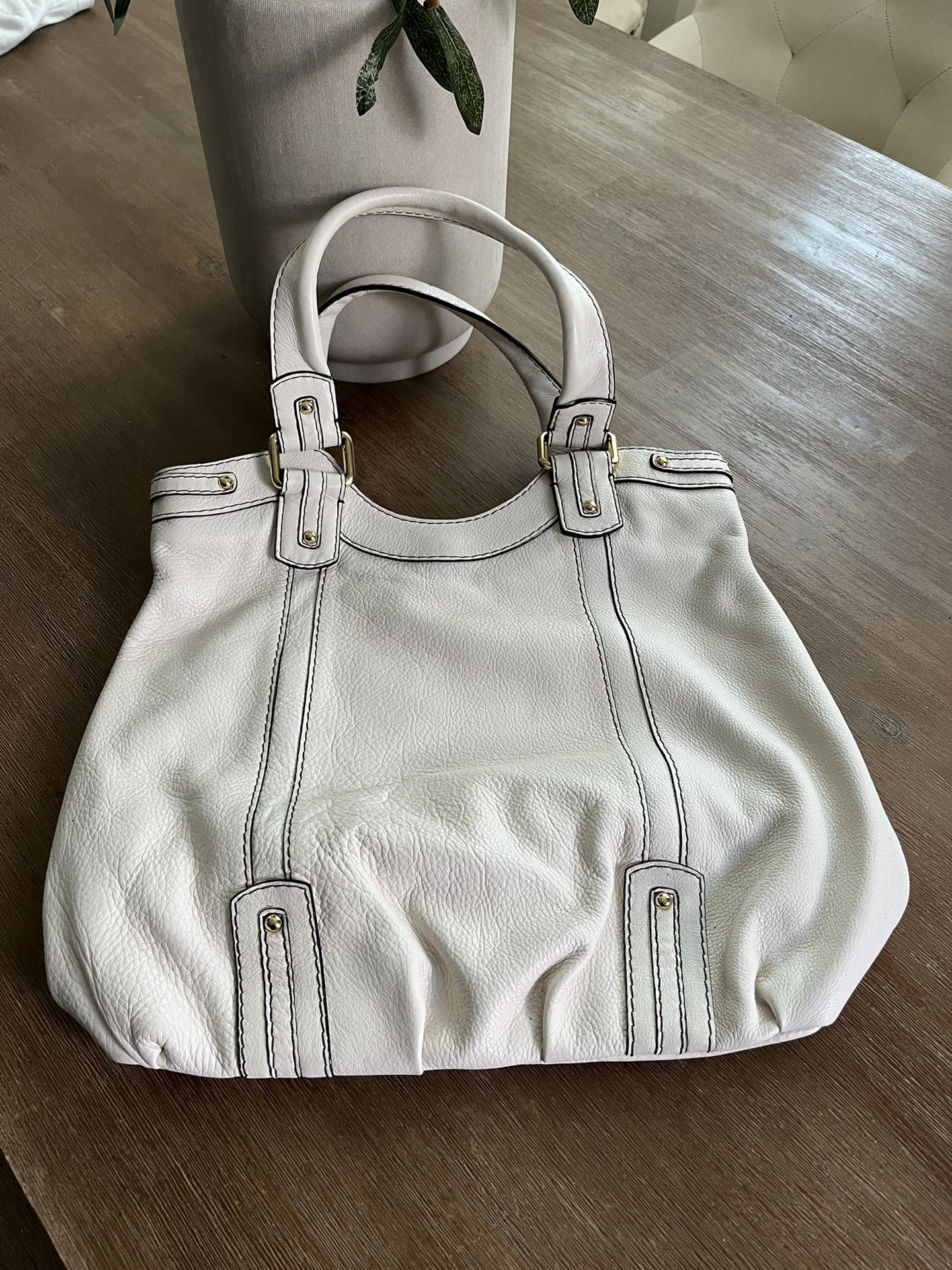 Banana Republic White Leather Shoulder Handbag