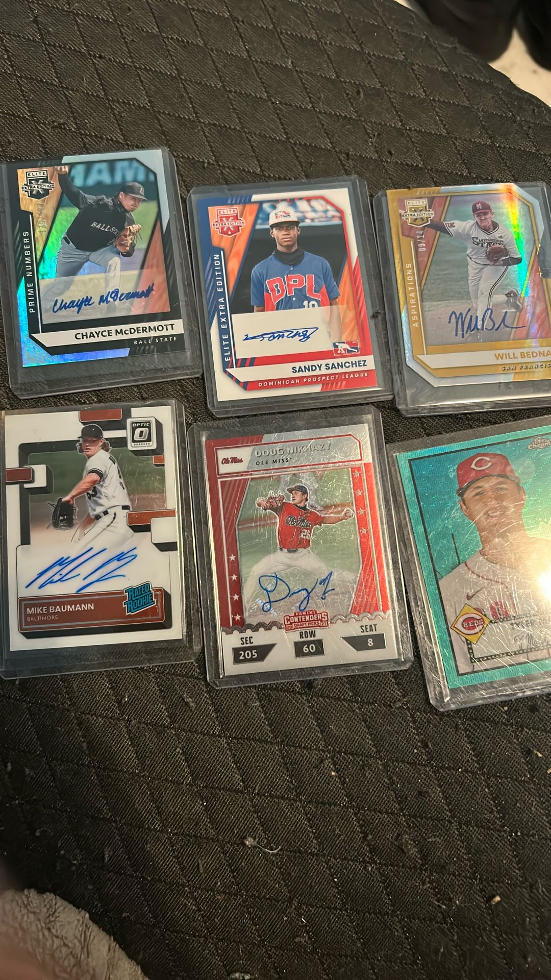 12 Signed Panini Baseball Cards