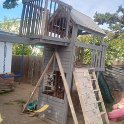 Solid Sturdy Wooden Playground Set 